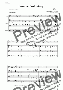 page one of Stanley Trumpet Voluntary for Flute & Organ with Pedals