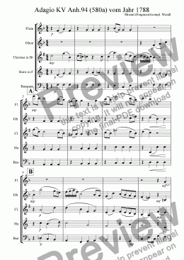 page one of !2.Movement of Mozarts fragment.quintet (completed)