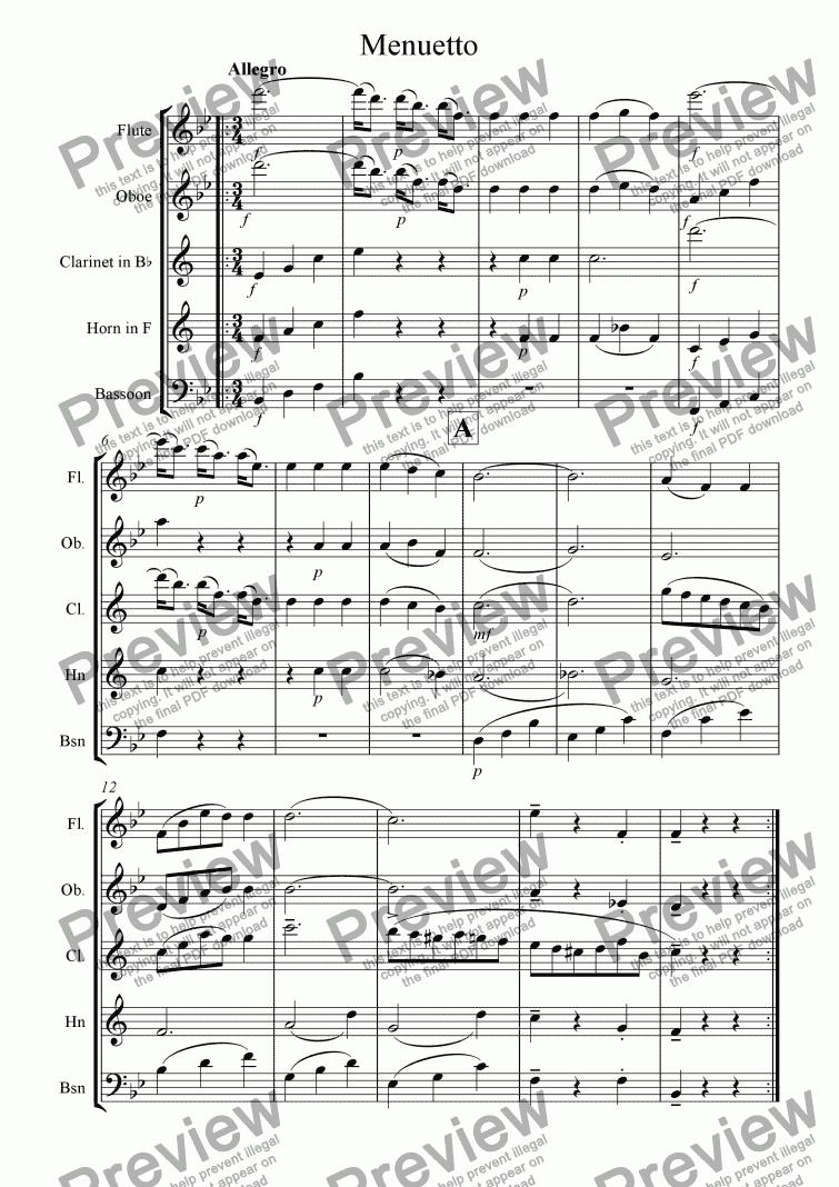 page one of !3.Movement of Mozarts fragment.quintet (completed)