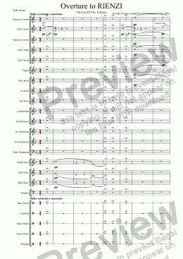 page one of BRASS BAND - Overture to Rienzi, The Last Of The Tribunes