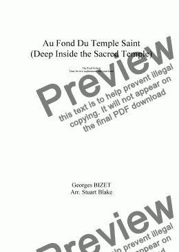 page one of Au Fond du Temple Saint (Deep Inside the Sacred Temple) (Pearl Fishers Duet)