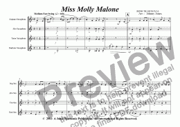 page one of Miss Molly Malone   (Saxophone Quartet)