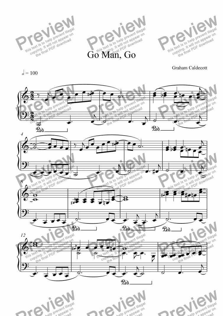 page one of Go Man, Go