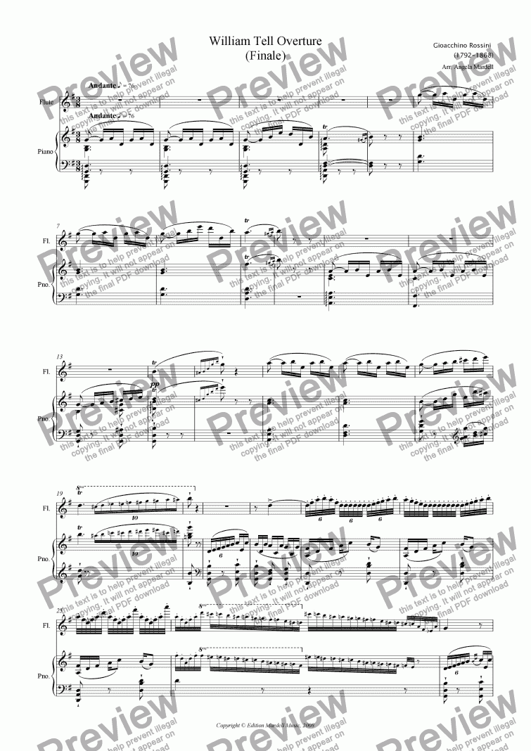 page one of William Tell Overture (Calm & Finale)