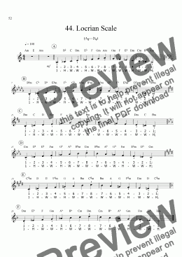 page one of Sing!�44. Locrian Scale [student]
