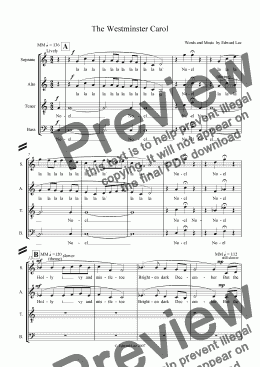 page one of The Westminster Carol