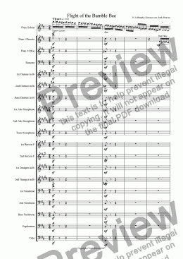 page one of Flight of the Bumble Bee (Wind Band - Flute Solo)