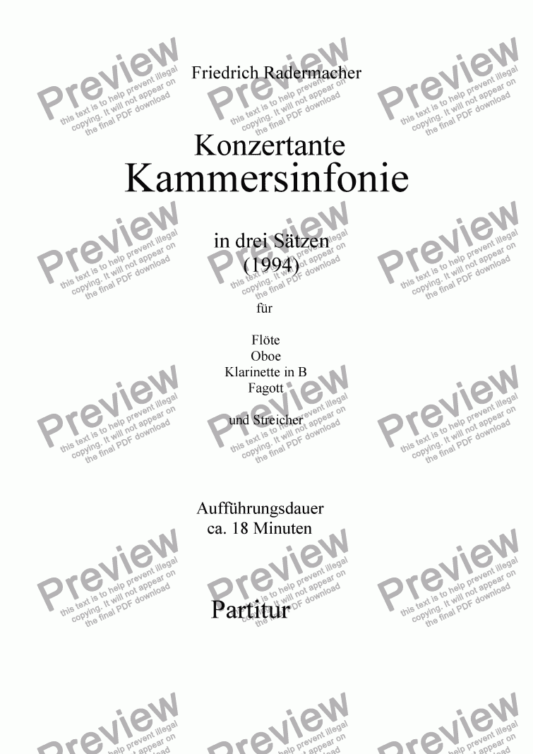 page one of Konzertante Kammersinfonie
