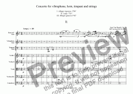 page one of Concerto for vibraphone, horn, timpani and strings - II Largo