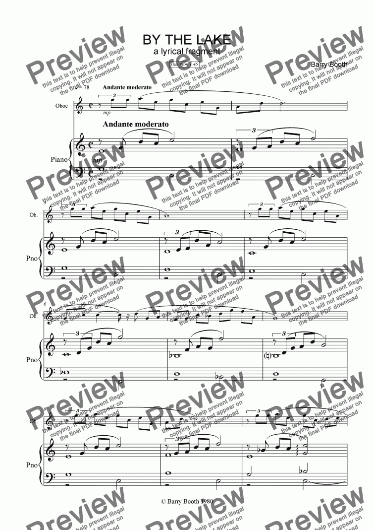 page one of By The Lake (oboe & pno)