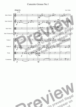 page one of Concerto Grosso No.1