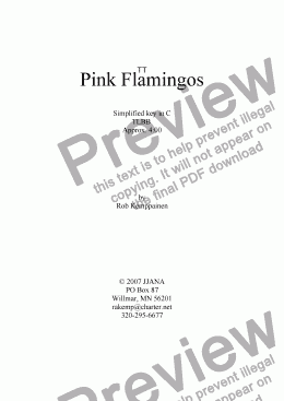 page one of Pink Flamingos TLBB (simplified in C)  BUY ONE PRINT MANY