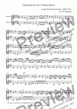 page one of Chaconne for Two Violins Op.66