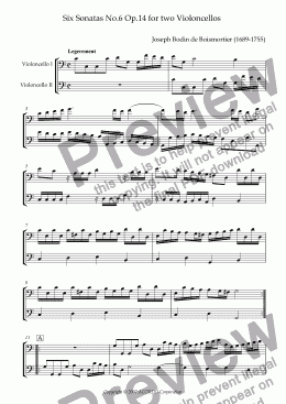 page one of Sonata (Duet) for Two Violoncellos Op.14-6
