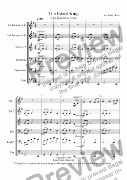 page one of The Infant King (Brass Quintet, Sextet, or Choir