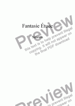 page one of Fantasie �tude