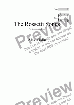page one of The Rossetti Songs (piano & voice version)