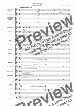 page one of O Holy Night (Brass Band with Cornet Soloist Version)