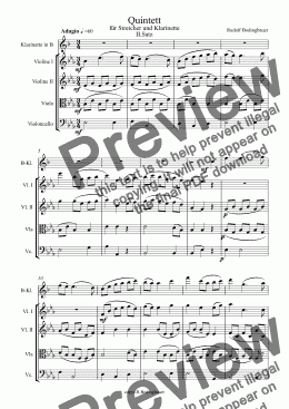page one of Quintett f.Streicher und Klarinette 2.Satz