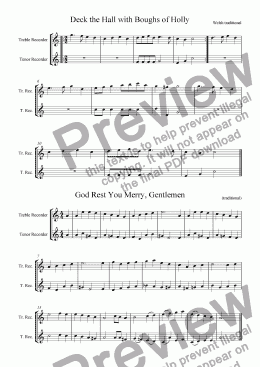 page one of 11 Famous Carols for two Instruments