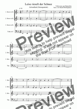 page one of Leise rieselt der Schnee (3 Hörner-Tuba)