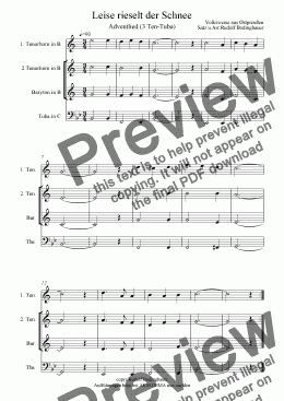 page one of Leise rieselt der Schnee(3Tenh.-Tuba)