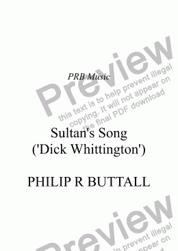 page one of Sultan’s Song