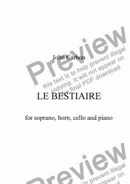page one of LE BESTIAIRE
