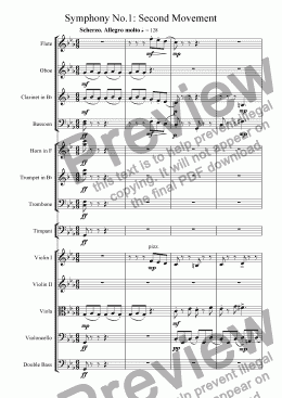 page one of Symphony No.1 in C minor, Op.11: II. Scherzo. Allegro molto
