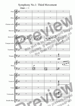 page one of Symphony No.1 in C minor, Op.11: III. Adagio