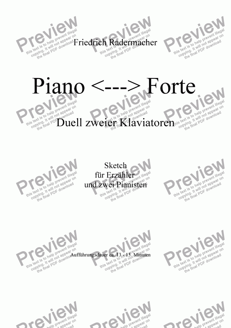 page one of Piano <--> Forte Sketch f�r zwei Klaviatoren