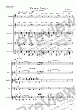 page one of Ein neuer Morgen (A New Morning/01/GP2/Score & Parts)