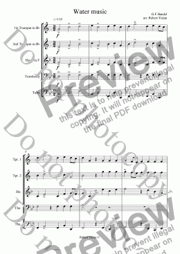 page one of Water music