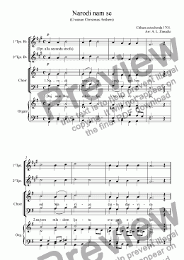 page one of Narodi nam se (Croatian Christmas Anthem)