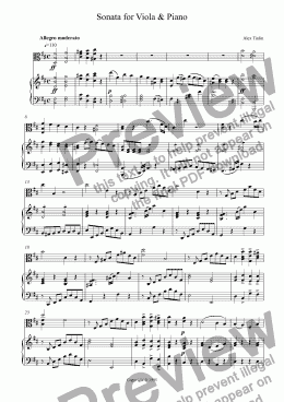 page one of Sonata for Viola & Piano -1st movement