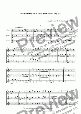 page one of Six Sonatas No.4 for Three Flutes Op.7-4