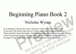 page one of Beginning Piano Book 2