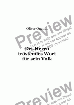 page one of Des Herrn tr�stendes Wort f�r sein Volk - 1. Chor