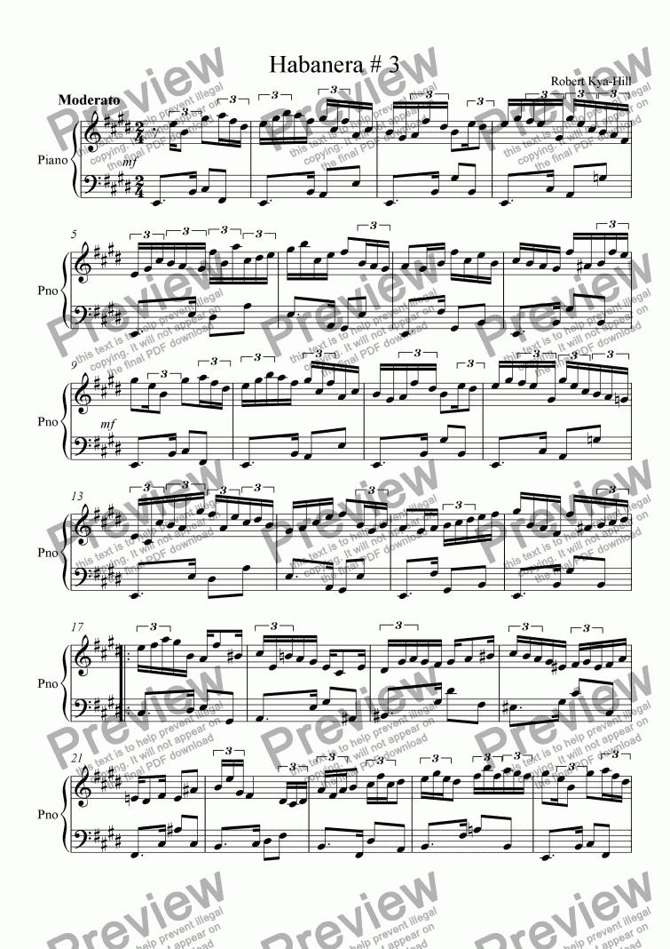 page one of Habanera # 3