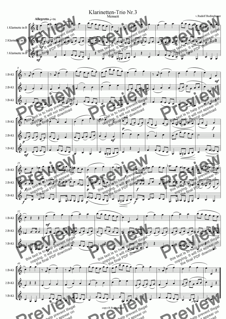 page one of Klarinetten Trio Nr.3