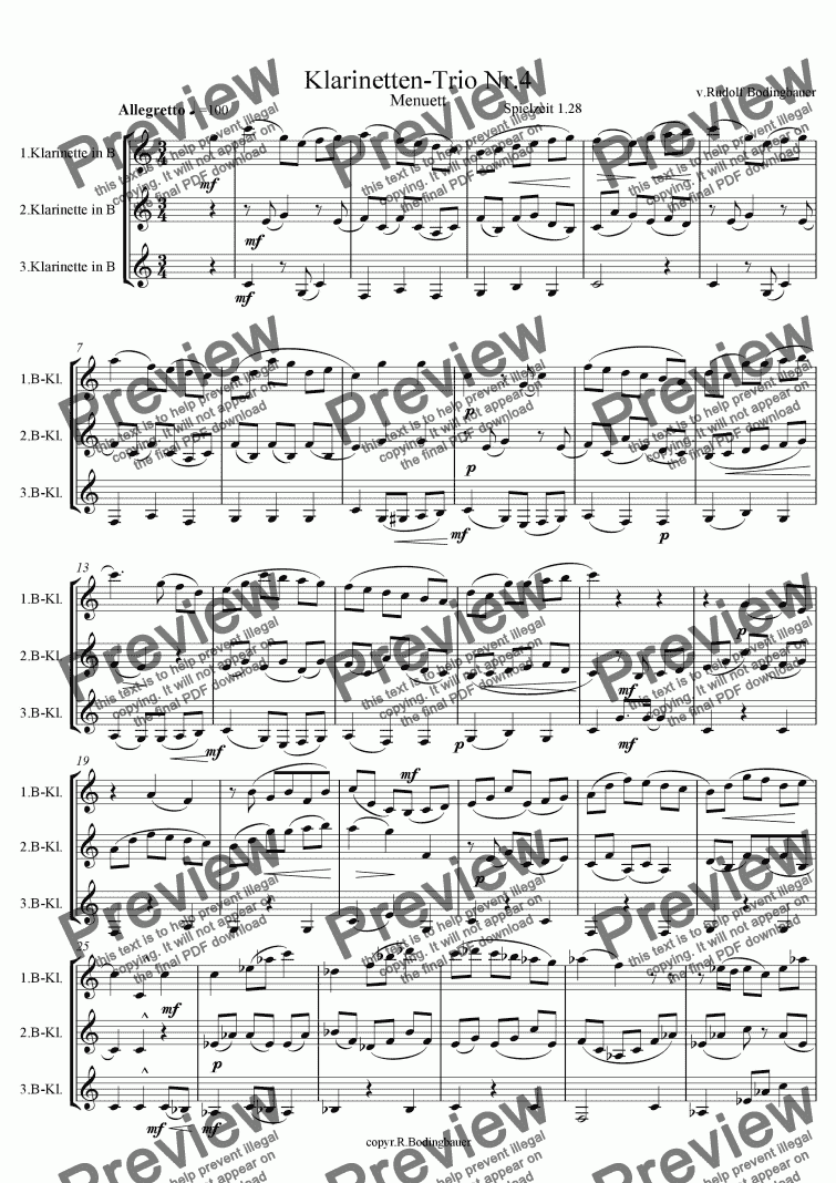 page one of Klarinetten Trio Nr.4