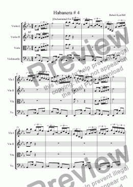 page one of Habanera # 4 [Orchestrated for strings]