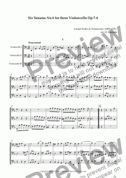 page one of Six Sonatas No.4 for Three Violoncellos Op.7-4
