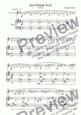 page one of Jazz Prelude No.6 - Cavatina