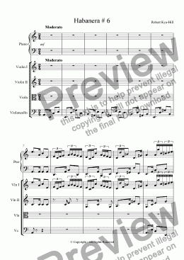 page one of Habanera  # 6 [Piano, Strings]