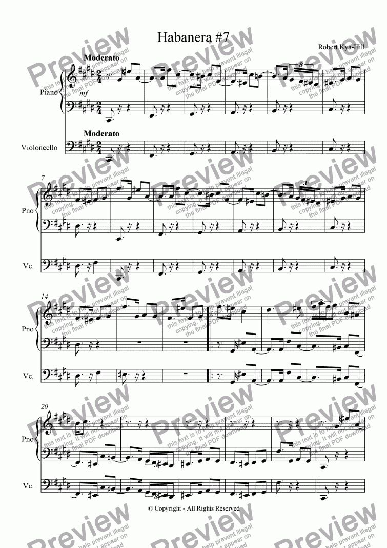 page one of Habanera # 7