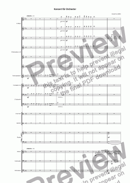page one of Konzert f�r Orchester
