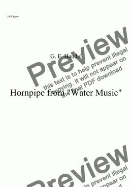page one of Hornpipe from Water Music