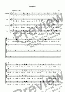 page one of Gaudete - SATB