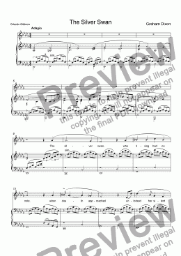 page one of The Silver Swan (voice and piano)